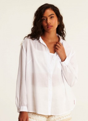 Camisa voil over com top lastex branco cant�o - Foto 1