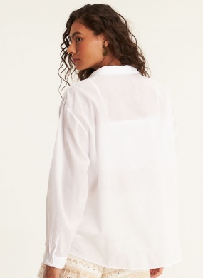 Camisa voil over com top lastex branco cant�o - Foto 2