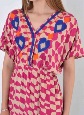 Vestido Bordado Estampa Tempos Cant�o - Foto 3
