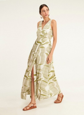 Vestido Longo Estampa Compasso Cant�o - Foto 6
