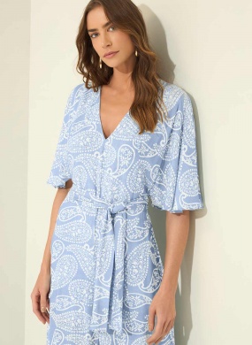 Macac�o Azul Longo Estampado Lez a Lez - Foto 2
