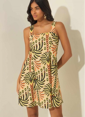 Vestido Curto Al�as Estampado Lez a Lez - Foto 6