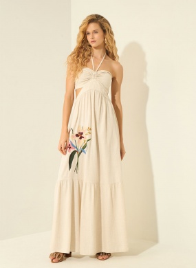 Vestido Longo Bordado Lez a Lez - Foto 1