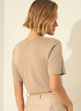 Blusa Bege Liocel Lez a Lez - Foto 3