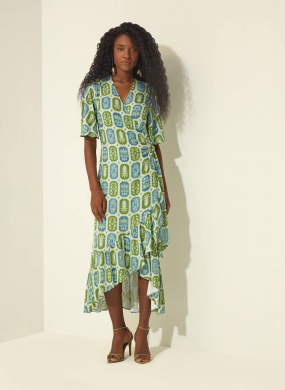 Vestido Estampado Transpassado Lez a Lez - Foto 1