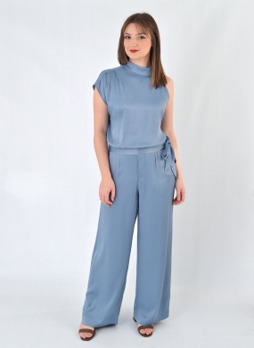 Conjunto Cetim Azul Gatos e Atos - Foto 1