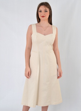 Vestido Sarja Natural Gatos e Atos - Foto 1