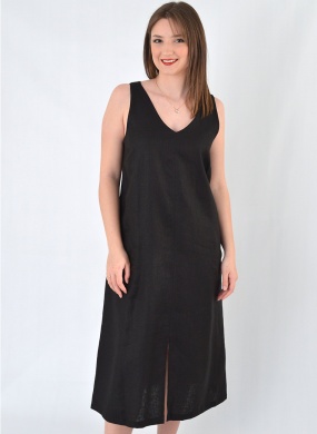 Vestido Linho Preto Gatos e Atos - Foto 1