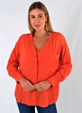 Camisa Vermelho Voil Over com Top Cant�o - Foto 2