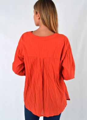 Camisa Vermelho Voil Over com Top Cant�o - Foto 4