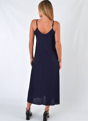 Vestido Marinho em Viscolinho Declari - Foto 3