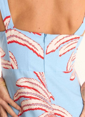 Vestido Al�as Linho Estampa Jardim de Tamara  - Foto 7