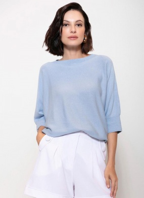 Blusa Azul Claro Ponto Pipoca Biamar - Foto 1