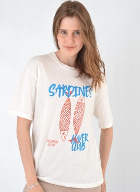 Maxi T-Shirt Algod�o Color Full Sardines - Foto 1