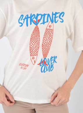 Maxi T-Shirt Algod�o Color Full Sardines - Foto 2