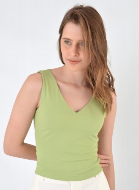 Regata Cropped Viscose Verde Coqueta - Foto 1