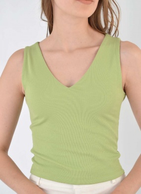 Regata Cropped Viscose Verde Coqueta - Foto 2