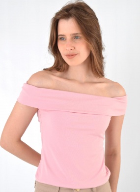 Ombro a Ombro Cropped Delamo Rosa - Foto 1