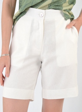 Bermuda Viscolinho Delamo Off White - Foto 1