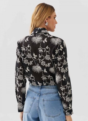 Camisa Bordada Preta Innocence - Foto 3