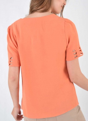 Blusa Detalhe Manga Mosaique Salm�o - Foto 4