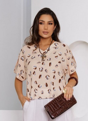 Blusa Miss Lafee Viscose Plus Size - Foto 1