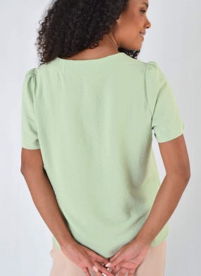 Blusa Verde Detalhe Decote Mosaique - Foto 2