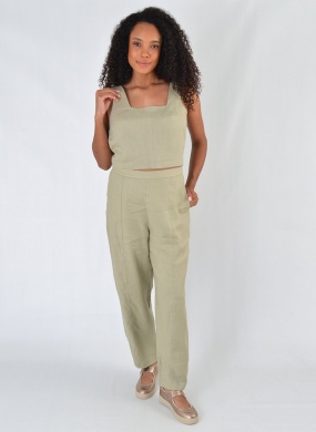 Conjunto Cropped e Cal�a Linho Verde Gatos e Atos - Foto 8