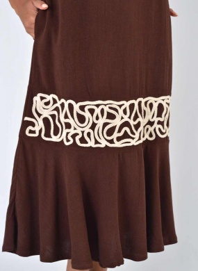 Vestido Marrom Midi Haes Nina com Bolsos - Foto 2