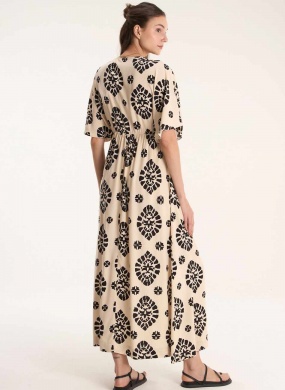 Vestido Cru Estampa Mandala Cant�o  - Foto 2