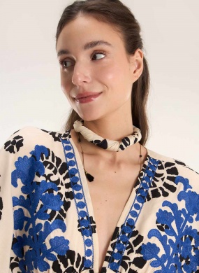 Vestido Cru Estampa Mandala Cant�o  - Foto 5