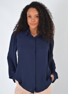 Camisa Marinho em Crepe Innocence - Foto 1