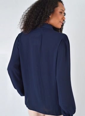 Camisa Marinho em Crepe Innocence - Foto 2