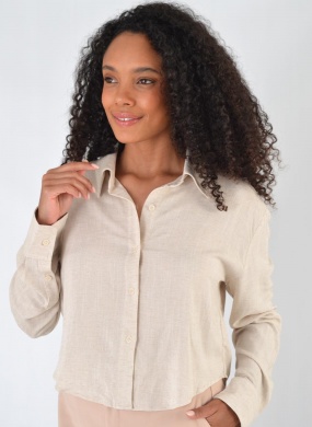 Camisa Cropped Natural Alpelo - Foto 1