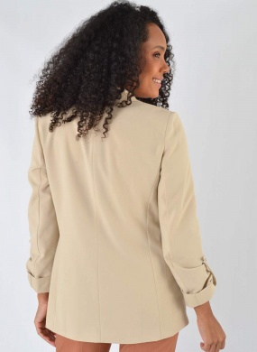 Blazer Sem Fechamento Donna Ritz Cor Trigo - Foto 6