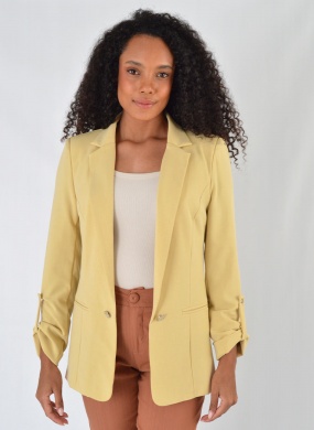 Blazer Sem Fechamento Donna Ritz Cor Gengibre - Foto 3