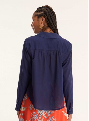 Camisa Voil Cant�o Marinho - Foto 5