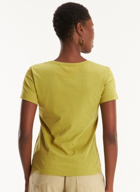 T-shirt Algod�o B�sica Caqui Cant�o - Foto 3