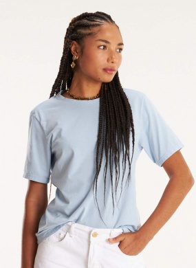 T-shirt Azul Algod�o B�sica Cant�o - Foto 1