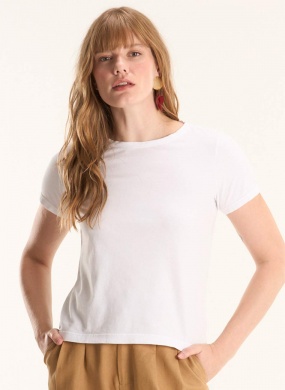 T-shirt Branca Algod�o B�sica Cant�o - Foto 2