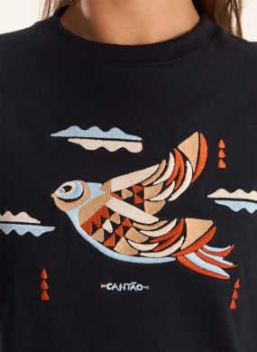 T-shirt Algod�o Bordada Cant�o - Foto 4