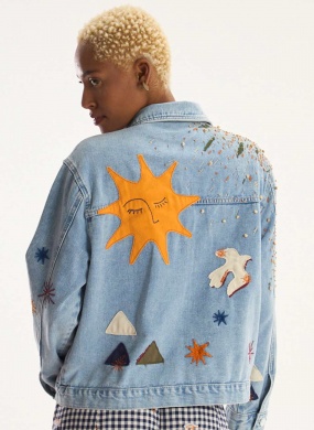 Jaqueta Jeans Bordada Fenix Cant�o  - Foto 2