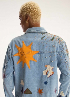Jaqueta Jeans Bordada Fenix Cant�o  - Foto 6