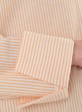 Camisa Listrada Alongada Laranja Flor de Lis - Foto 3