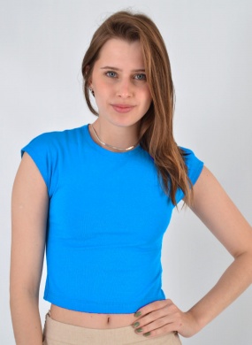 Cropped Azul Flor de Lis - Foto 1