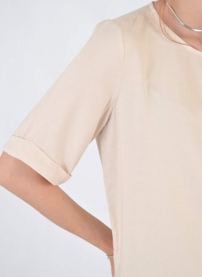 Blusa Bege Viscose Flor de Lis - Foto 2