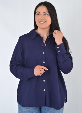 Camisa Plus Longa Marinho  Alpelo - Foto 1