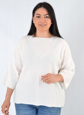 Blusa Malha Ver�o Plus Off White Degli Uffizzi  - Foto 1