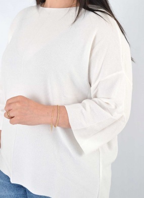 Blusa Malha Ver�o Plus Off White Degli Uffizzi  - Foto 2