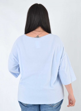 Blusa Malha Ver�o Plus Azul Degli Uffizzi  - Foto 3